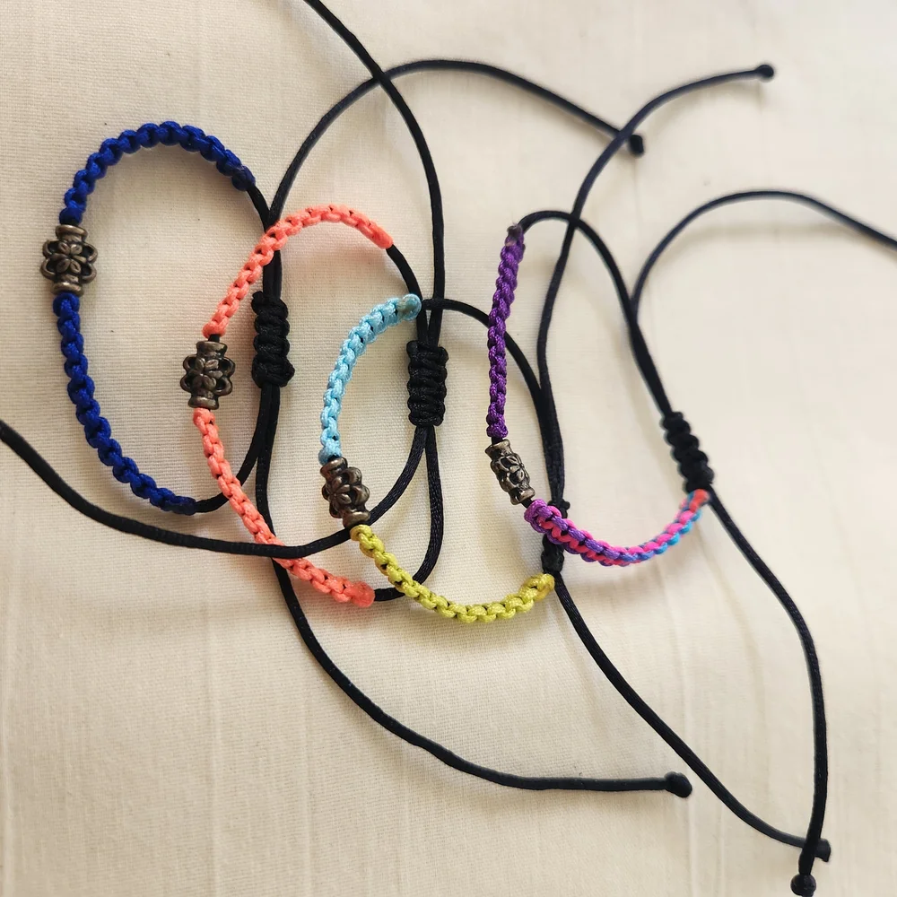 Adjustable Bracelet Handmade Braided Bracelet 4 Pieces  Unisex #01